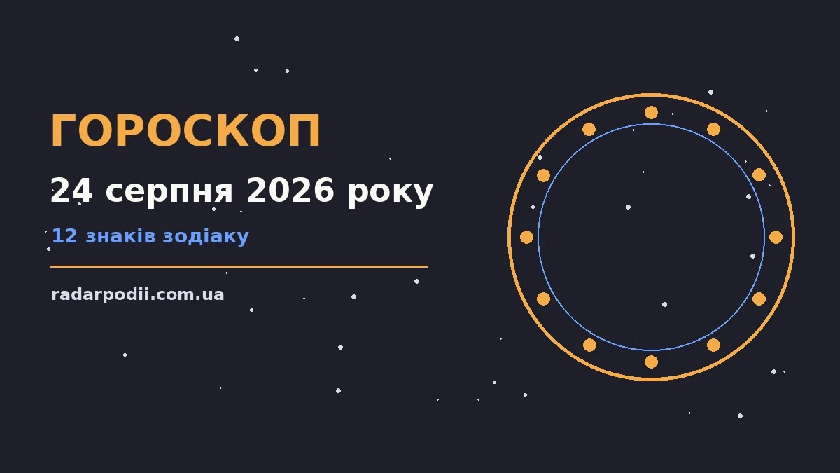 Астрологічний гороскоп на 24 серпня 2026 року з підказками для дванадцяти знаків Зодіаку