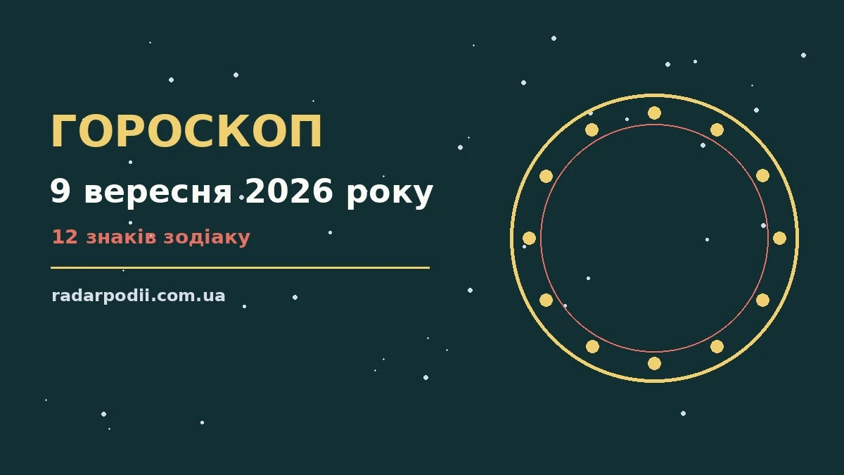 Гороскоп на 9 вересня 2026 року: рішення та підказки дня для впевненого початку дня